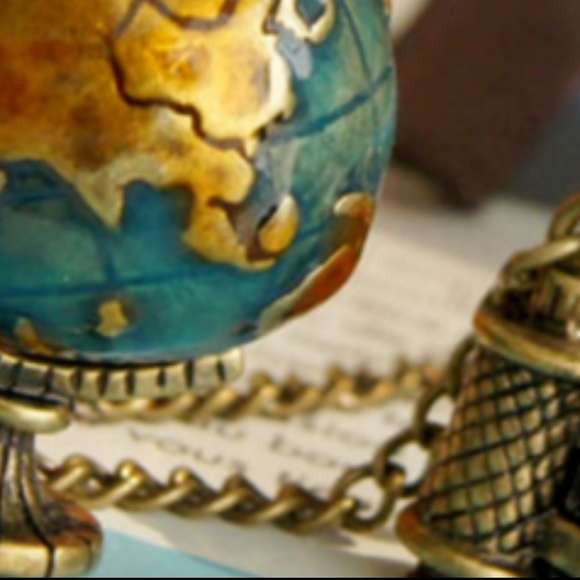 Betsey Johnson Enamel Globe & Telescope Necklace - Picture 4 of 8